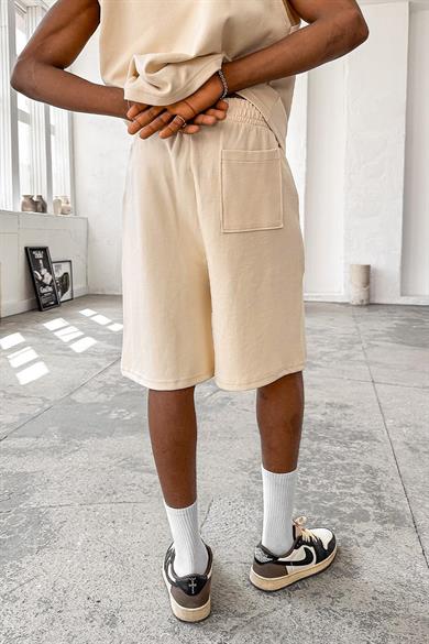 Krem Cozy Premium Çımalı Şort