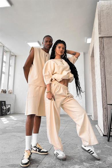 Krem Cozy Premium Oversize Tişört