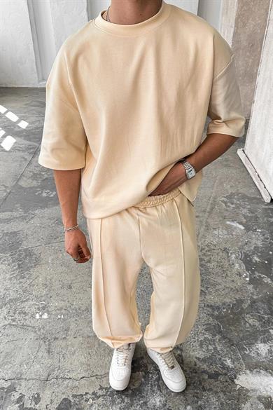 Krem Cozy Premium Oversize Tişört