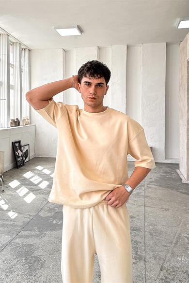 Krem Cozy Premium Oversize Tişört