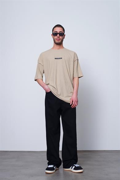 Krem Fitilli Another Level MH Oversize Tişört