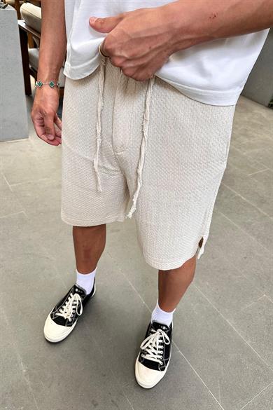 Krem Gofre 11 Keten GO Relaxed Fit Şort