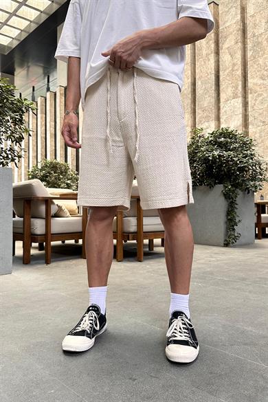 Krem Gofre 11 Keten GO Relaxed Fit Şort
