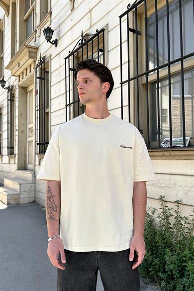 Krem Millionaire PM Oversize Tişört