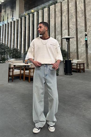 Krem Örme Detay Collective PH Oversize Tişört
