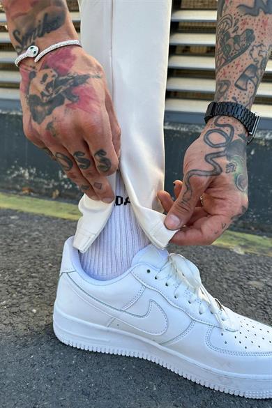 Krem PG Premium Şerit Detay Relaxed Fit Eşofman