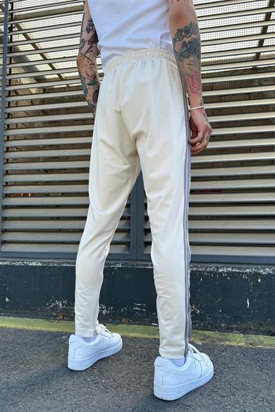 Krem PG Premium Şerit Detay Relaxed Fit Eşofman