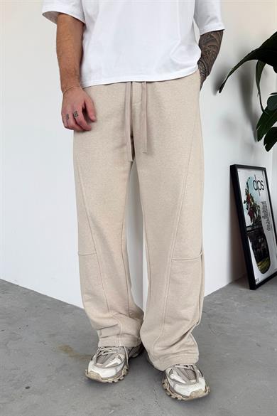Krem Premium Patch Detay Baggy Eşofman
