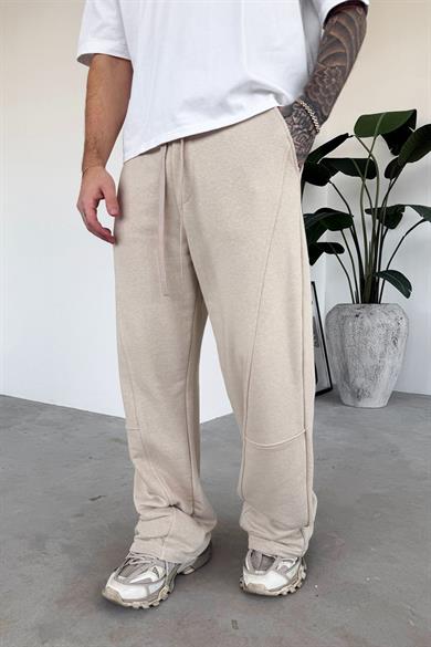 Krem Premium Patch Detay Baggy Eşofman
