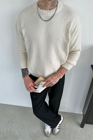 Krem Soft Relaxed Triko Kazak