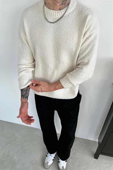 Krem Soft Relaxed Triko Kazak