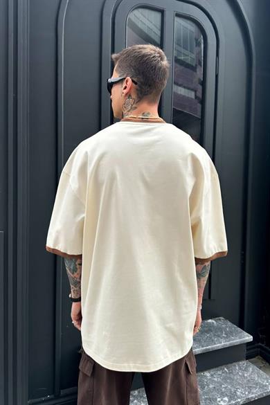 Krem Story Radio PM Oversize Tişört