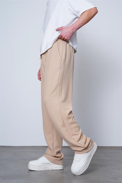 Krem Su Yeşili Fitilli Beli Lastikli B8 MH Baggy Pantolon