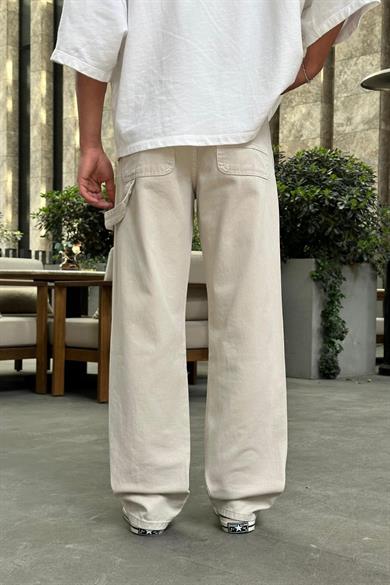 Krem Tasarım Patch Detay A63 DL Baggy Pantolon