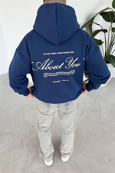 Lacivert About You Baskılı Oversize Sweatshirt