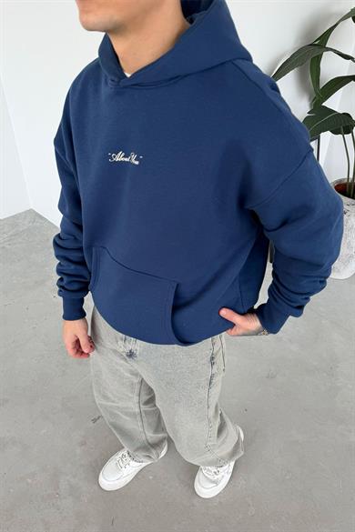 Lacivert About You Baskılı Oversize Sweatshirt