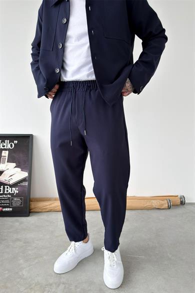 Lacivert Basic Boyfriend Kumaş Pantolon