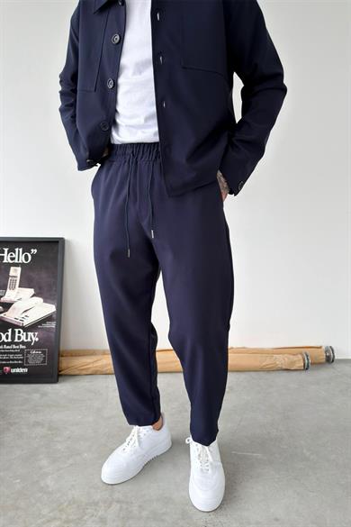 Lacivert Basic Boyfriend Kumaş Pantolon