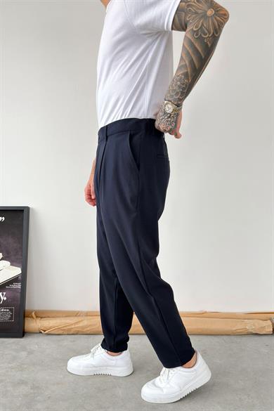Lacivert Basic Boyfriend Kumaş Pantolon