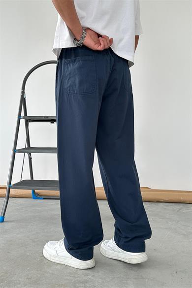 Lacivert Basic Gabardin Beli Lastikli Pantolon