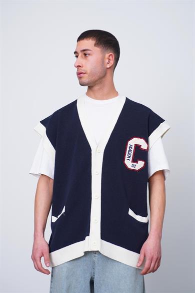 Lacivert Beyaz Lacivert Beyaz C03 Oversize Süveter