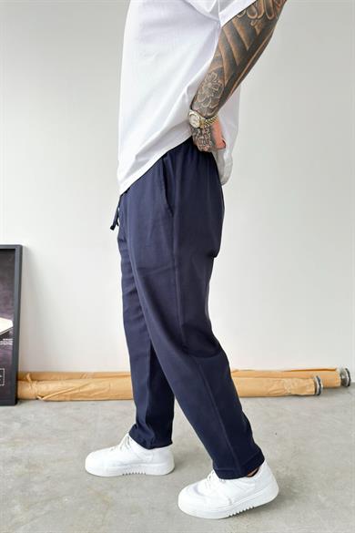 Lacivert Boyfriend Keten Pantolon