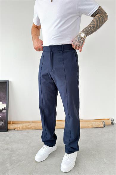 Lacivert Çımalı Modal Kumaş Pantolon