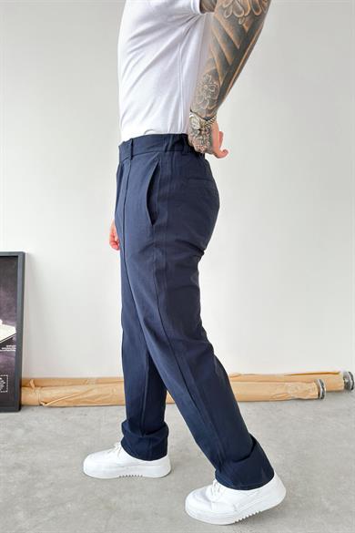 Lacivert Çımalı Modal Kumaş Pantolon