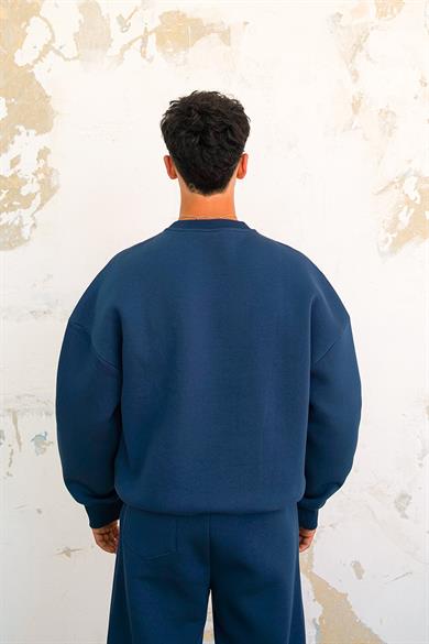 Lacivert Cozy Basic Oversize Sweat