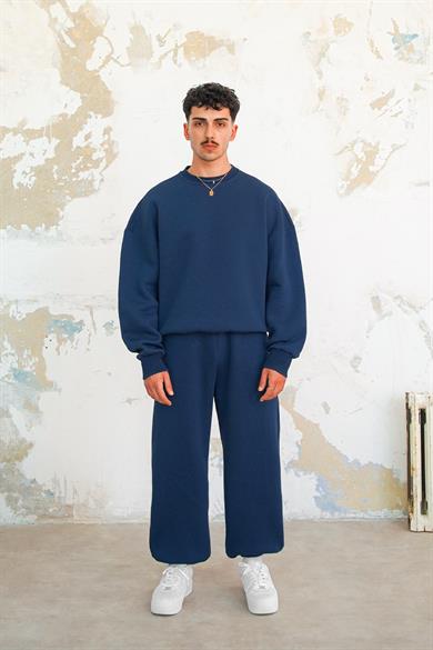 Lacivert Cozy Basic Oversize Sweat