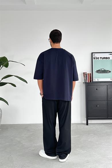 Lacivert Cozy Basic Oversize Tişört