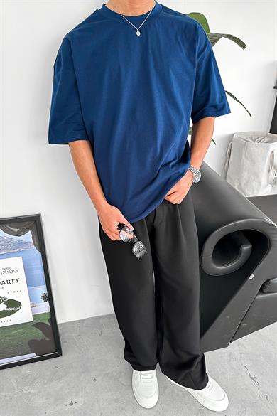 Lacivert Cozy Basic Oversize Tişört