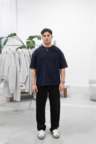 Lacivert Cozy Basic Oversize Tişört