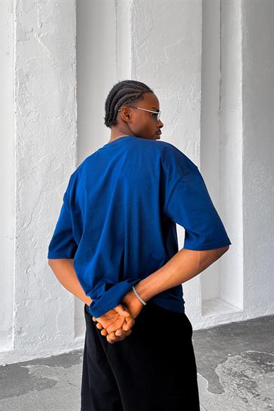 Lacivert Cozy Basic Oversize Tişört