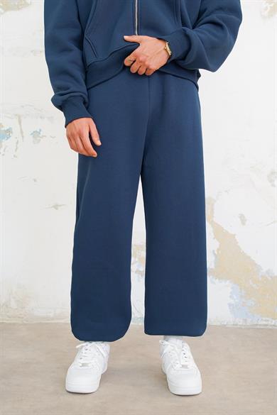 Lacivert Cozy Basic Paça Lastik Oversize Eşofman