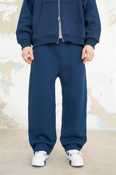 Lacivert Cozy Basic Pileli Baggy Eşofman