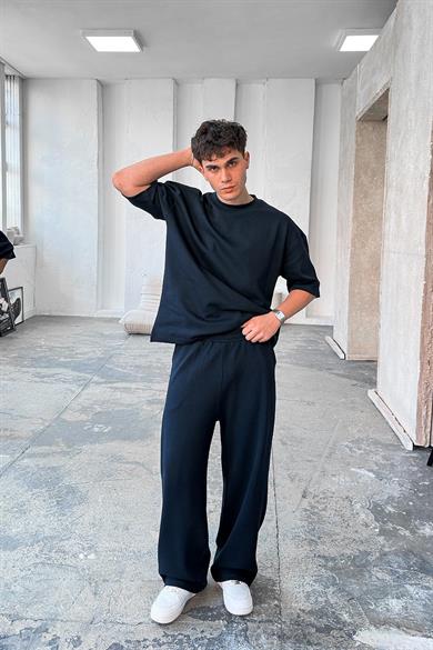 Lacivert Cozy Premium Basic Baggy Eşofman