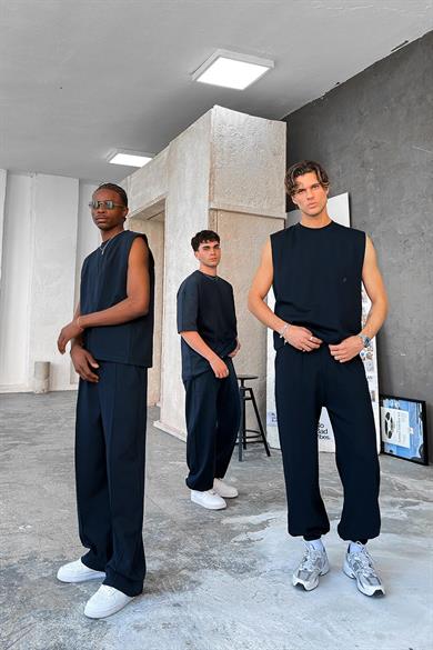 Lacivert Cozy Premium Basic Paça Lastik Eşofman