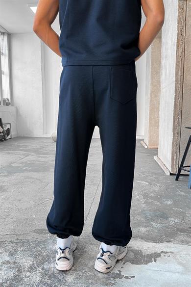 Lacivert Cozy Premium Basic Paça Lastik Eşofman