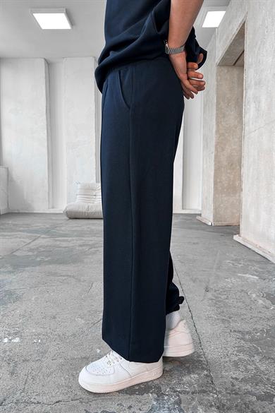 Lacivert Cozy Premium Çımalı Paça Lastik Eşofman