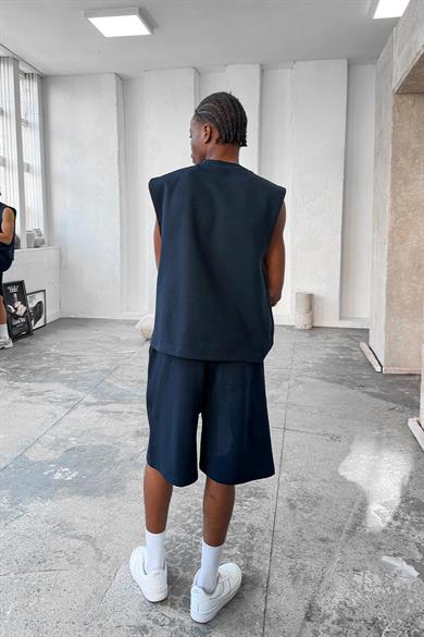 Lacivert Cozy Premium Çımalı Şort