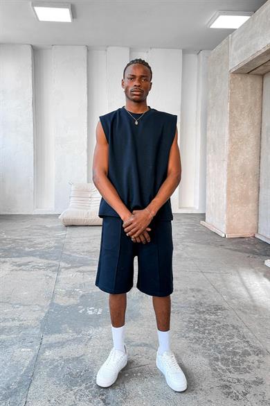 Lacivert Cozy Premium Çımalı Şort