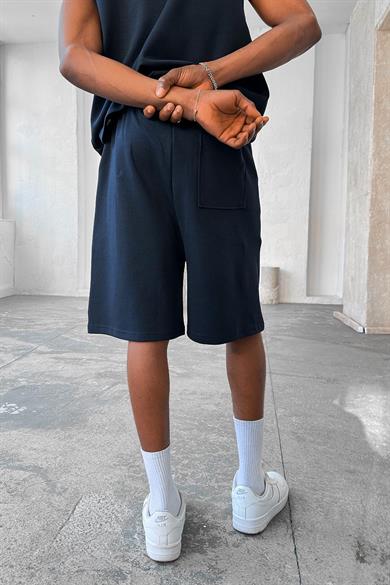 Lacivert Cozy Premium Çımalı Şort