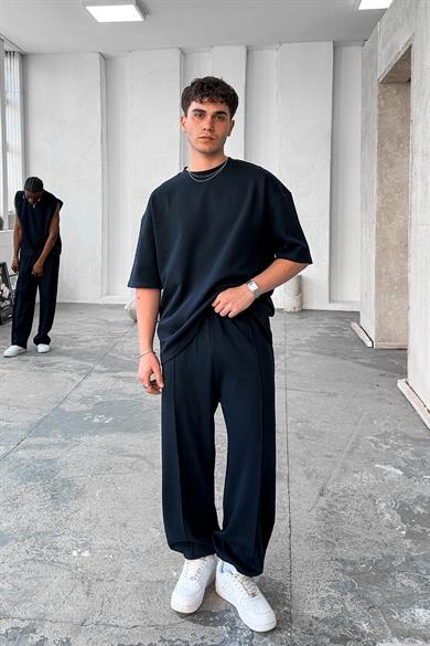 Lacivert Cozy Premium Oversize Tişört