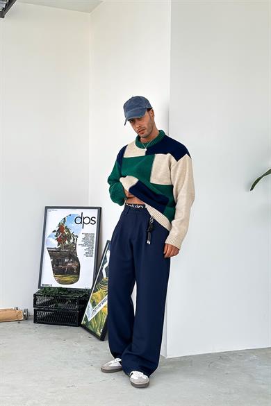 Lacivert Cozy Tasarım Kumaş Pantolon