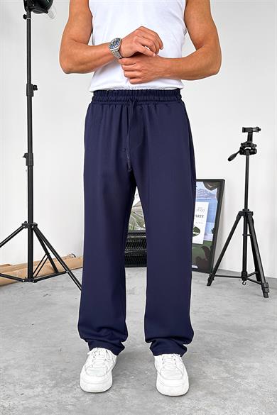 Lacivert Dokulu Soft Jogger Pantolon