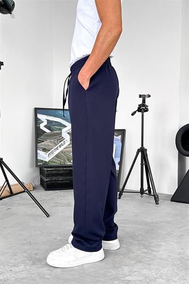 Lacivert Dokulu Soft Jogger Pantolon