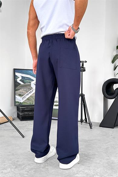 Lacivert Dokulu Soft Jogger Pantolon