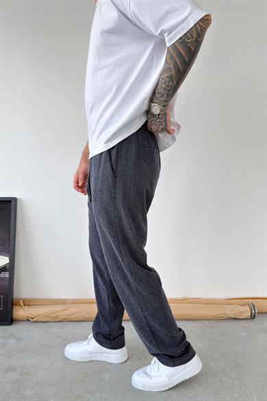 Lacivert Fitilli Basic Relaxed Pantolon