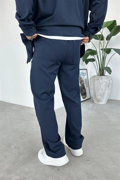 Lacivert İnce Fitilli Regular Pantolon